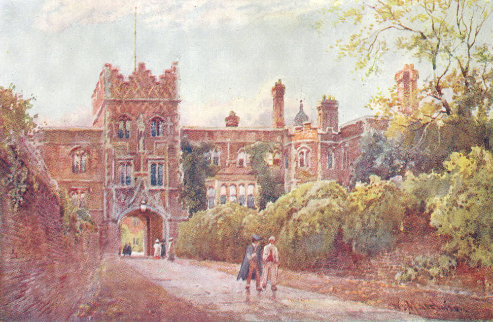 CAMBRIDGE. Colleges. Gateway of Jesus College 1907 old antique print picture